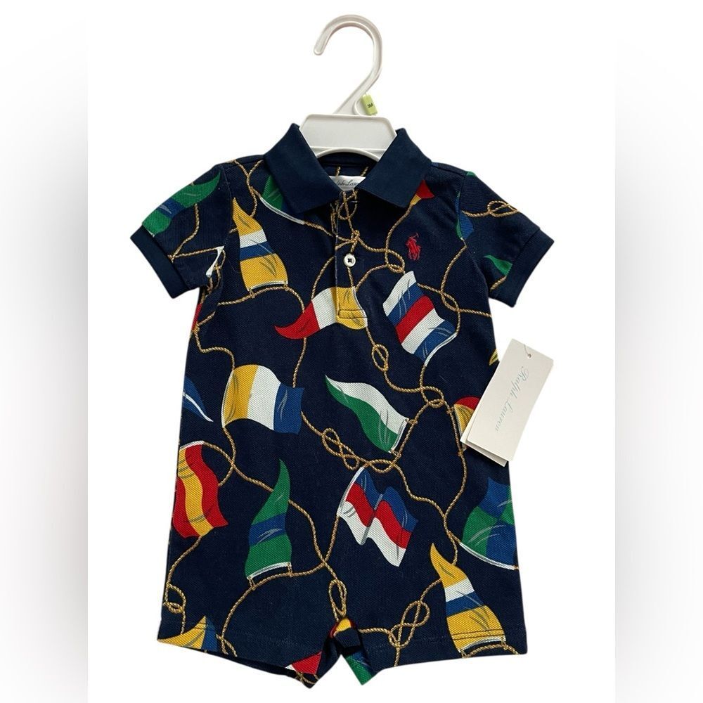 Polo Ralph Lauren Baby Nautical-Print One-Piece Shortall